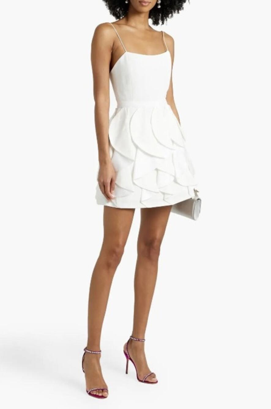 NWT Alice + Olivia White Nadie Scooped Bustier Mini Dress Womens 6 Bride